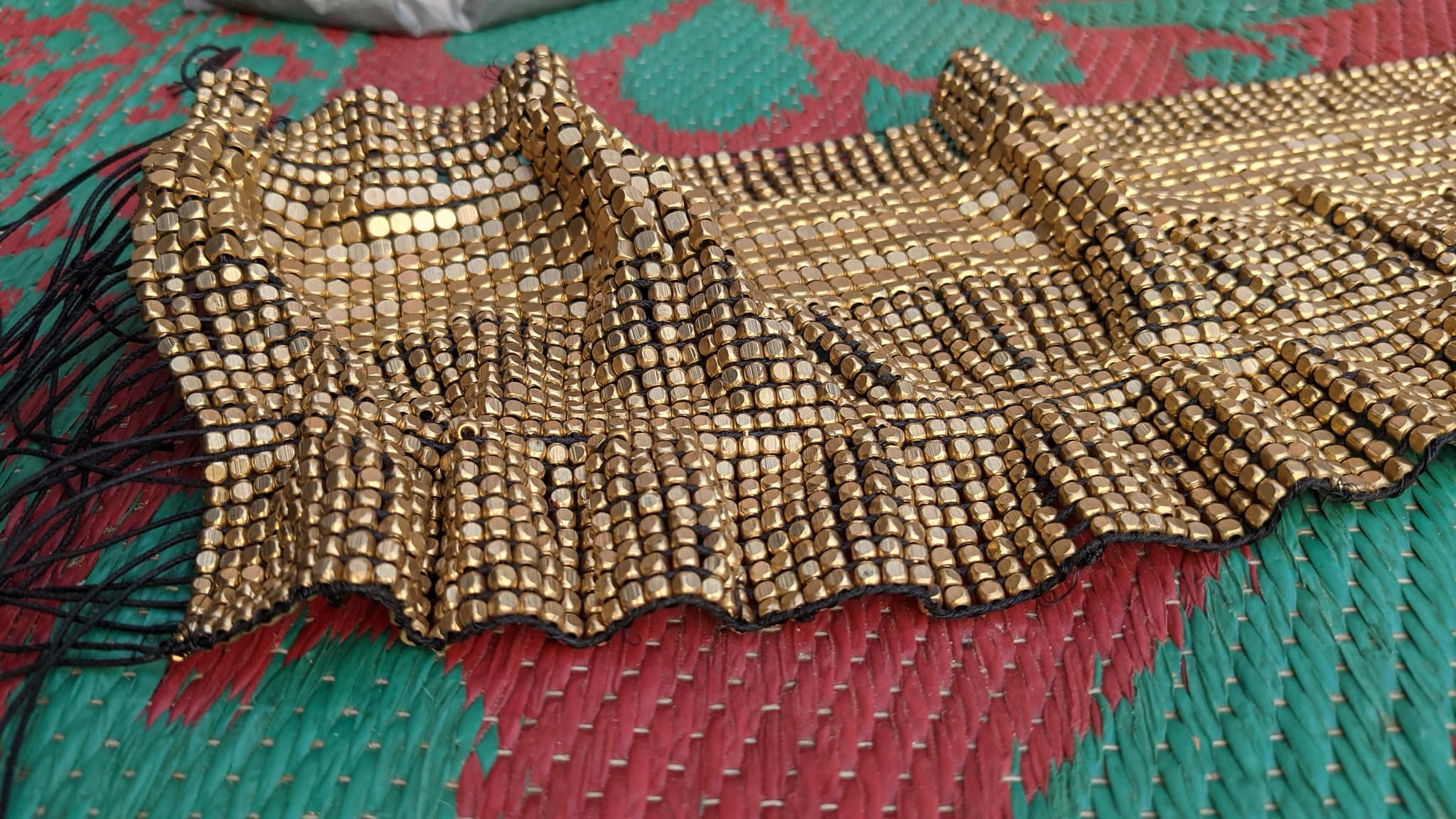Brass Bead Woven Textile