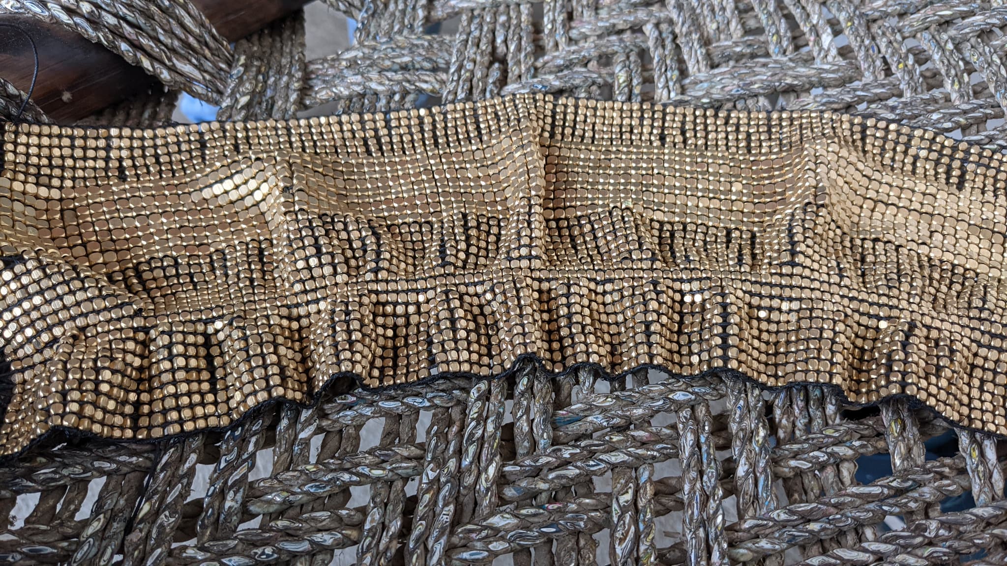 Handwoven Brass Mesh Panel